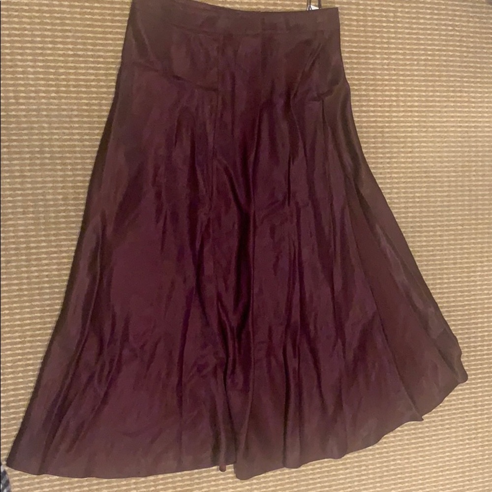 ZARA Silk Maroon Midi skirt